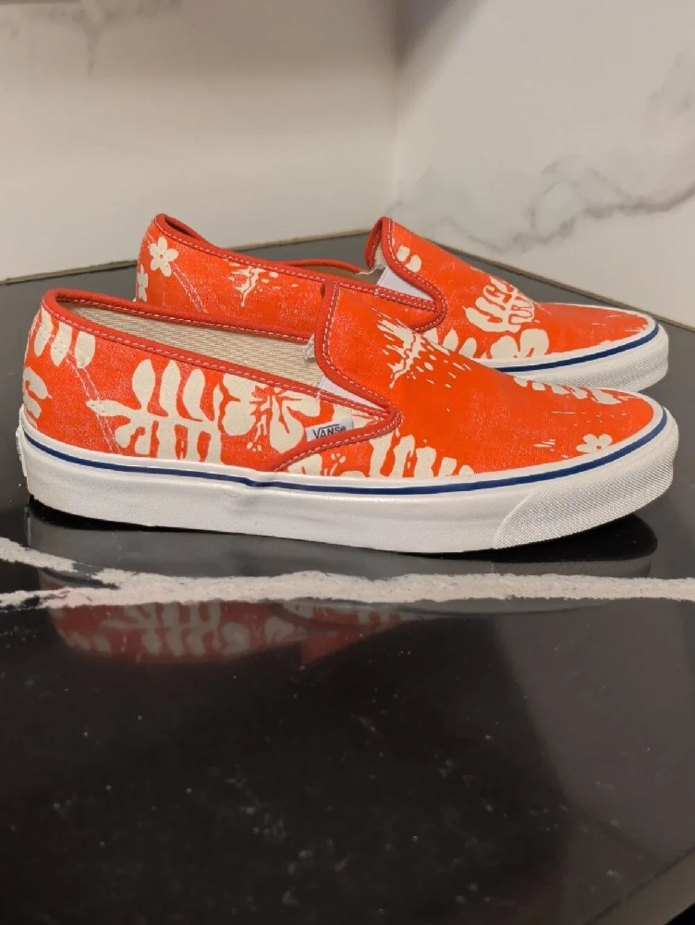 Vans-Slip-On 48 Deck DX 'OG Floral Orange'  Slip-On Sneakers Men's Size 12